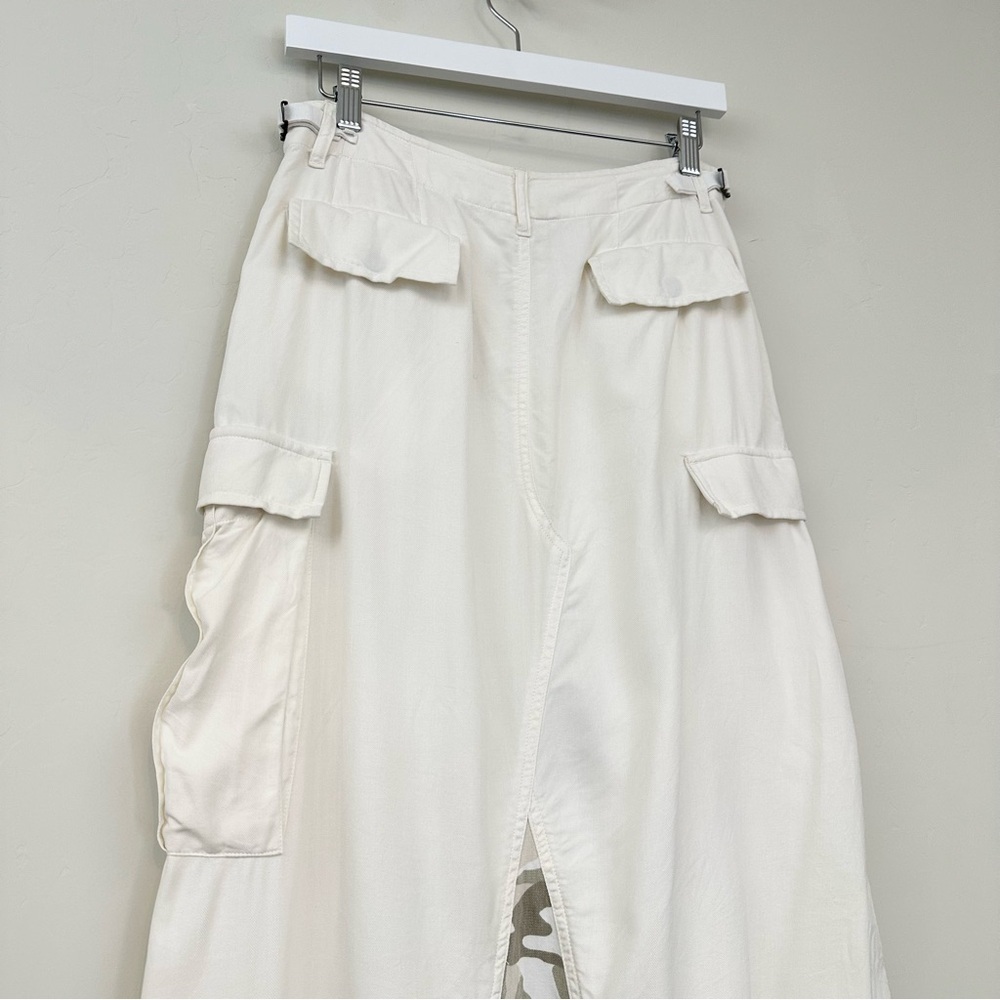 Da-Nang Off White Camo Long Maxi Skirt Cargo Silk - Picture 11 of 15
